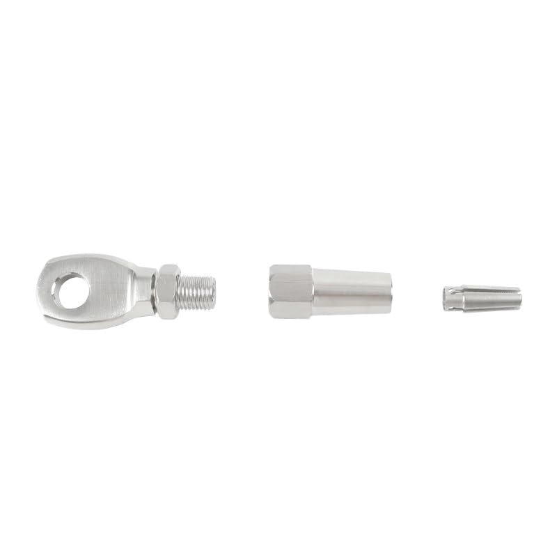 Abrazaderas De Cuerda De Cable Terminal de Ojo sin Swageless de Acero Inoxidable 316, 5 uds., for Montaje de Terminal de Cuerda de barandilla de Cable de 3mm Clips De Cuerda De Cable