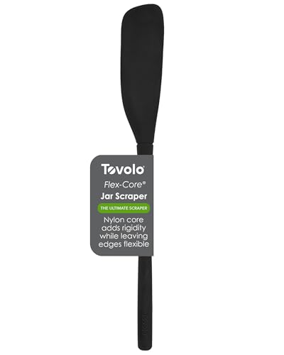 Tovolo Flex-Core Silicone Spatula Jar Scraper - Long-Handled Rubber Spatula