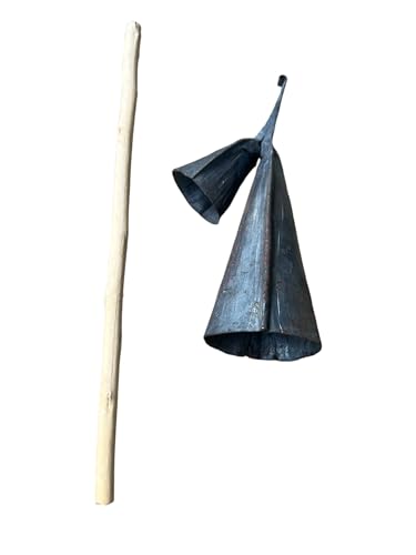 Terre Authentic Hand-Forged Gonkogui Double Bell - West African Musical Heritage in Three Sizes (S)