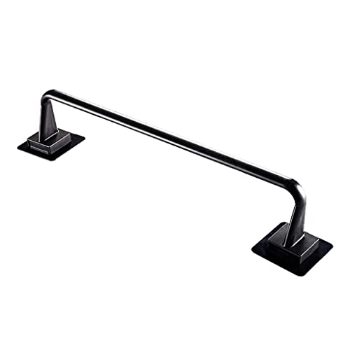 Barre de salle de bain noire porte-serviette auto-adhésif mural 30.5 cm sans perçage