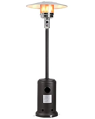 41,000BTU Patio Heater Propane Outdoor Heater with Portable Wheels Garden Heater Porch & Deck Heater Floor-Standing Commercial & Residential LP Gas Steel Power Coated ETL Certification (Mocha)