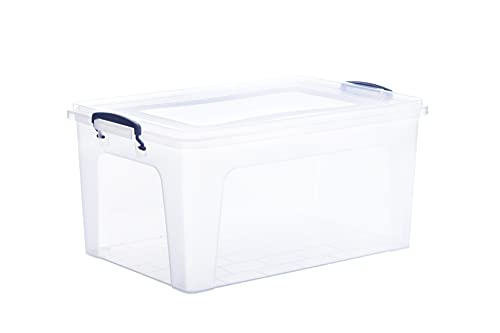 Image of Superio 36 Quart Clear Plastic Storage Boxes with Lids, Stackable Organizer Containers, BPA-Free Storage Bins for Home, Office, School & Dorm, 6 Pack