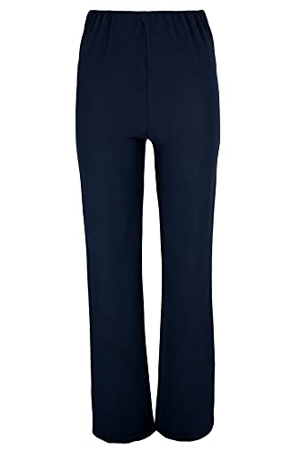 Lovetoenvy Ladies Nurse Work Carer Keep FIT Stretch Elasticated Bootleg Trousers in 3 Lengths (8-26) (22 (Long 31" Leg), Navy)