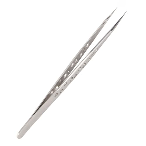 Pongnas Pinzas para Extensiones de Pestañas, Herramienta Profesional de Acero Inoxidable con Cómodo para la Aplicación de Pestañas postizas. (NH-12)