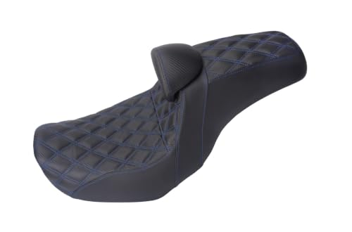 Selle moto biplace avec dossier passager et conducteur pour Dyna Fat Bob et Street Bob 2006-2017