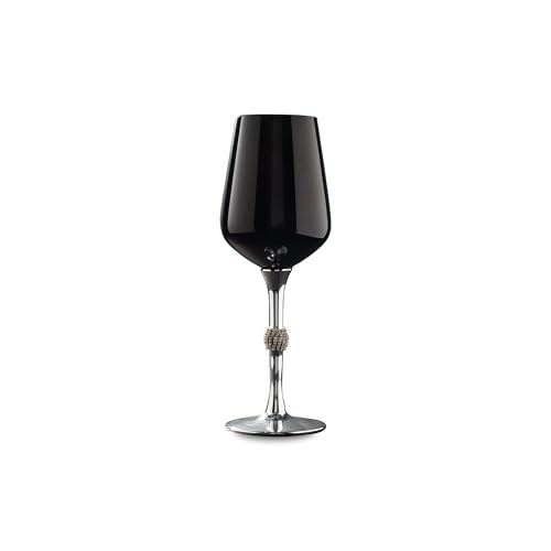Vikko Décor Black and Silver Wine Glasses | 14.2 Ounce