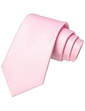 JEMYGINS Blush Pink Tie Mens Silk Necktie for Business and Wedding(60)