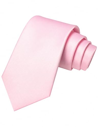 JEMYGINS Blush Pink Tie Mens Silk Necktie for Business and Wedding(60)