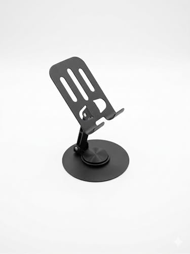 Suporte para Celular de Mesa Dobrável, Preto, com Rotação 360°, B...
