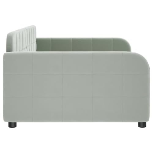Sofá cama de 100 x 200 cm moderno terciopelo gris para salón y dormitorio de invitados 6