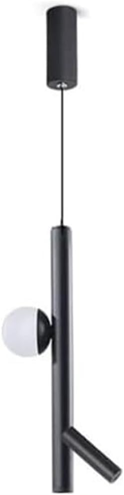 Lámpara colgante moderna de bola de cristal y tubo largo led de 6W para iluminación de techos