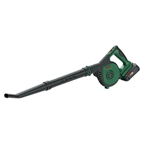 Bosch UniversalLeafBlower 18V-130 battery leaf blower (for quick and easy clean up outdoors; 18 Volt System; 1 x 2.5 Ah battery and charger)