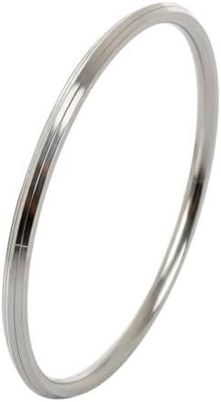 The Amritsar Store Stainless Steel Kada for Men (with Edges) 0.1" thickness (7.5), 7.5, Stainless Steel, no gemstone