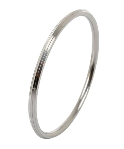 The Amritsar Store Stainless Steel Kada for Men (with Edges) 0.1" thickness (7.5), 7.5, Stainless Steel, no gemstone