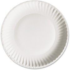 Wholesale CASE of 10 - AJM Packaging Green Label Paper Plates-Paper Plates, Green Label, 6" Plate, 1000/CT, White