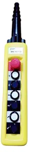 Dehmy Rain Proof Single Row Single Speed Pendant Station Hoist Crane 6 Push Button Switch with Mechanical Interlock and Emergency Stop (6+1) Button