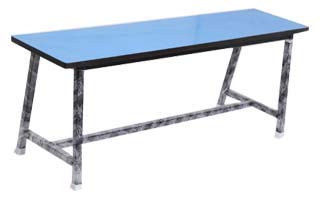 PP Chair Garden Bench Stool Cum Restaurant Bench with Wooden TOP & Iron Frame 3FT