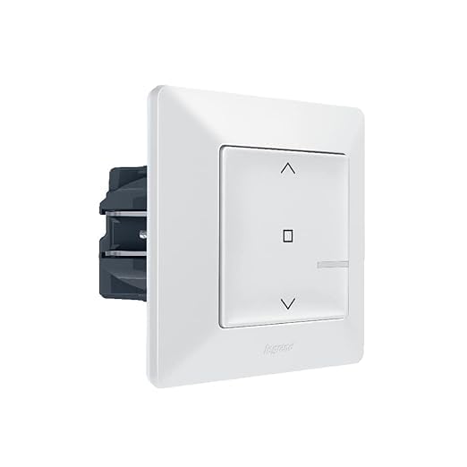 ด้านข้าง view of the Legrand Valena Life with Netatmo 752190A Wireless Roller Shutter Switch, showing mounting clips