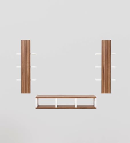 Image of Spyder Home Decore Craft Tokyo Engineering Wood Wall Mount TV Entertainment Unit Set Top Box Stand /TV Cabinet with Shelves for Books & Dcor Display Unit Bed Living Room Upto 60 Inches