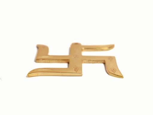 The Spiritual Living Brass Swastik Yantra Wall Hanging - 4 inch | Vastu Door Hanging | Goodluck | Auspicious Religious Symbols | Pooja Item | Home Decor - 2 pcs Set 1