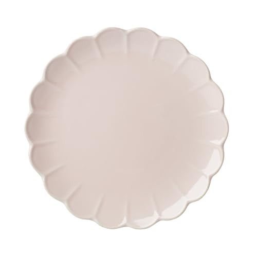 Image of Lenox Dinnerware Set, French Perle Scallop Blush 12-Piece Set, Service For 4, Stoneware, Dishwasher Safe, Microwave Safe, Plates and Bowls sets, Dish Set, Plate Set, Home And Kitchen (Pink, 12 Piece)
