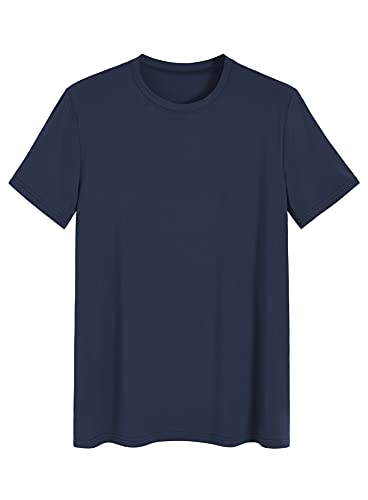 Latuza Men's Viscose Crew Neck Short Sleeves Pajama Sleep Shirt2