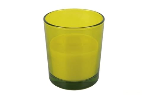 Vela aromática - Vela de citronela en Vaso Decorado, 200 g, Ideal para repeler Mosquitos, Interiores y Exteriores.