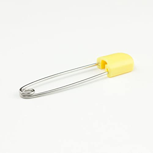 OsoCozy Diaper Pins - {Yellow} - Sturdy, Stainless Steel Diaper Pins with Safe Locking Closures - Use for Special Events, Crafts or Colorful Laundry Pins , 2.875 Inch x 0.25 Inch x 0.5 Inch