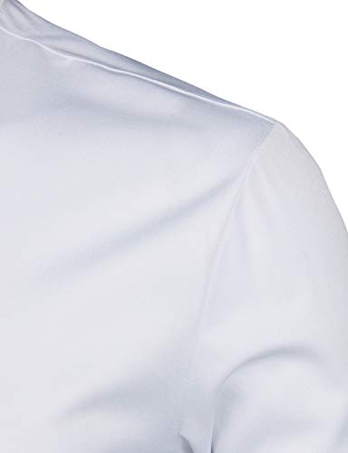 ZEROYAA Mens Hipster Solid Slim Fit Long Sleeve Mandarin Collar Dress Shirts4
