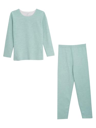 easyforever Girls Boys Thermal Underwear Set Kids Long Johns Base Layer Fleece Lined Long Sleeve Tops with Leggings Set3