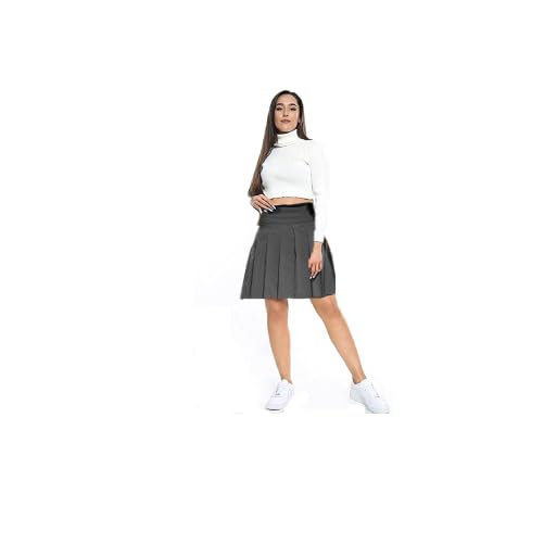 Gonna A Pieghe Per Ragazze E Donne - Vita Alta Con Cerniera - Colore Nero - Taglie Da 9 A 16 Anni (UK 10-20) - 5