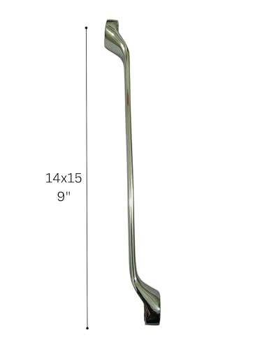 Image of Tata Agrico 14x15mm Double Ring Spanner (Box Wrench), Chrome Vanadium Steel, Heavy Duty Offset Ring Ends for Tightening Nuts & Bolts