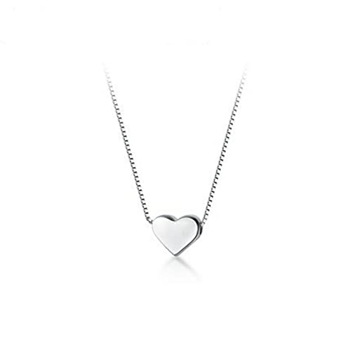 Collier pendentif en forme de coeur lisse argent 925 bijoux pour femme