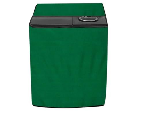 Image of Stylista Waterproof and Dustproof Polyester Washing Machine Cover Compatible for Godrej 10 Kg Semi-Automatic Top Loading WSEDGE NEO 100 5.0 PB3 SLGR, Green