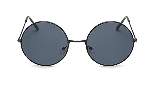 NEON NATION Round Metal Frame Retro Hippie Style Sunglasses with Mirrored and Non-mirrored Lens2
