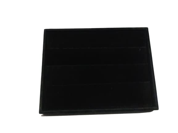 Image of Earring Velvet Jewellery Tray Stackable Tray for Drawer (Black) (14 * 10 INCH)