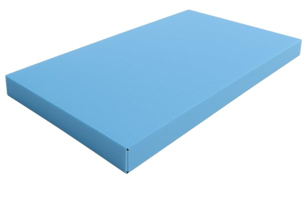 High-Density Blue Upholstery Foam Sheet Custom Cut to Any Size Firm Cushion Foam for Sofas Chairs Benches RVs Beds DIY Projects Seat Pads and Upholstery Repair Made in UK (95cm x 95cm x 2.5cm)
