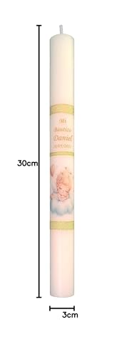 Miniatura 2 de Vela De Bautizo Personalizada, Diseño De Ángel, Decoración Dorada, Mi Bautizo Daniel 4x40cm