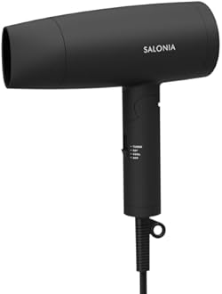 SALONIA サロニア | スピーディーイオン ドライヤー 【ブラック】 ヘアドライヤー 大風量 速乾 軽量 マイナスイオン SL-013BK