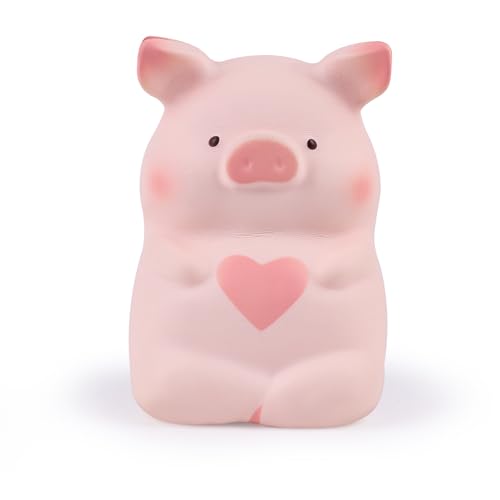 Anboor 5" Squishy Toy Love Heart Pig Kawaii Soft Squishy Animals Toy Slow Rised Squeeze Piggy Squish Stress Relief for Kid Adult Toys - Image 2
