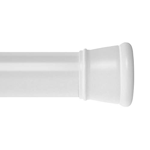 Image of Story@Home- Shower Curtain Rod 100-160 CM, Adjustable Curtain Rod, Tension Spring Installation(No Tools Needed), Sturdy & Rust-Proof Curtain Rod, White |Set of 2| No Drilling for Wall