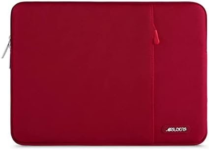 MOSISO Laptop Sleeve Bag Compatible with MacBook Air/Pro, 13-13.3 inch Notebook, Compatible with MacBook Pro 14 inch 2023-2021 A2779 M2 A2442 M1, Polyester Vertical Case with Pocket, Red