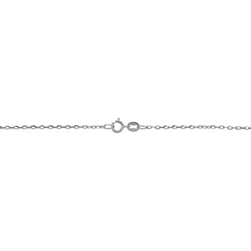 Kooljewelry 14k White Gold Diamond-cut Cable Chain Necklace (1 mm)3