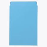 山櫻 封筒 角1 中貼 Kブルー 紙厚100g 〒枠ナシ 100枚 / B4用 カラークラフト 無地 郵便番号枠なし 00527009-0100
