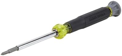 Klein Tools 32581 4-in-1 Electronics Screwdriver Set with 2 Slotted, 2 Phillips Precision Machined Bits, Ideal for Terminal Blocks