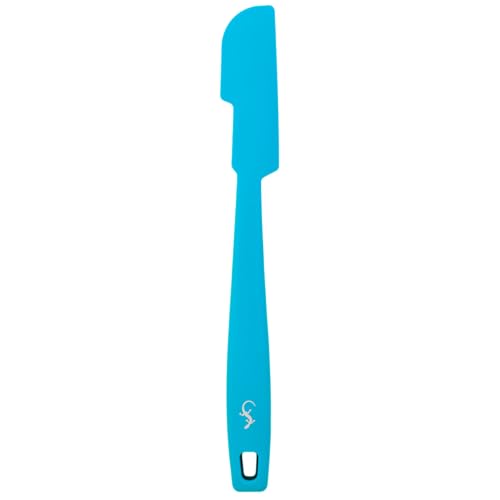 LURCH Smart Tool Blue Curacao - Cuchara de silicona flexible para vaciar sin dejar restos de vasos y botellas