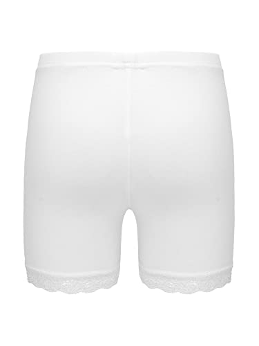 JanJean Kids Girls 6Pcs Solid Color Lace Trim Boyshort Underwear Safety Dress Stretchy Shorts Yoga Gymnastic Active Shorts3