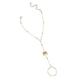 XANAYXWJ Elegante Anillo de Mariposa, Pulsera, Cadena para Mujer, joyería de Mano Elegante, Regalo para Adolescentes, cumpleaños, Vacaciones, Accesorio Elegante para Cualquier ocasión