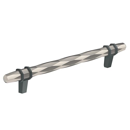 Amerock | Cabinet Pull | Polished Nickel/Black Bronze | 6-5/16 inch (160 mm) Center-to-Center | London | 1 Pack | Drawer Pull | Drawer Handle | Cabinet Hardware