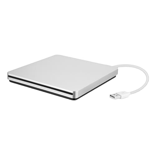 Graveur DVD externe USB portable argent lecteur CD léger pour PC